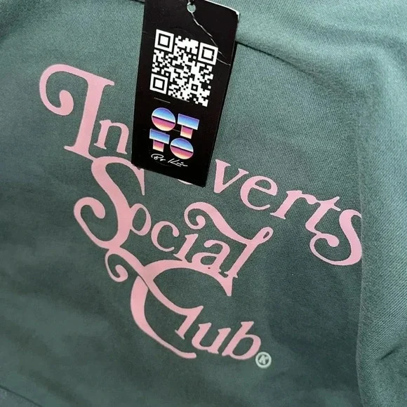 NWT OTTO BY KRIS AUTHENTIC INTROVERTS SOCIAL CLUB HOODIE SMALL KANGAROO Pockets - Picture 7 of 10